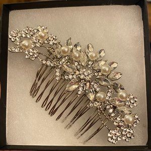 Mariell Pearl and Crystal bridal hair comb